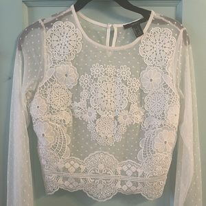 Forever 21 long sleeve sheer top